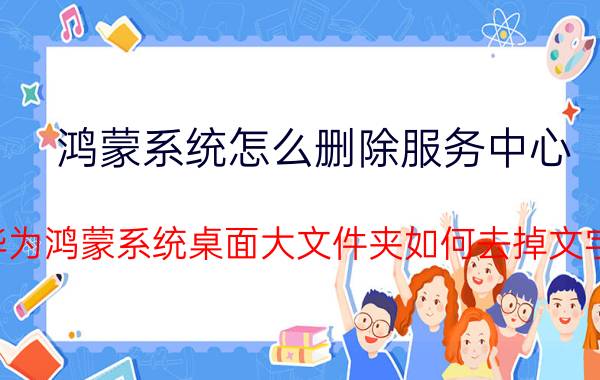 鸿蒙系统怎么删除服务中心 华为鸿蒙系统桌面大文件夹如何去掉文字？